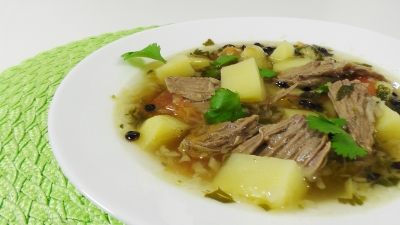 Густой мясной суп с барбарисом и кориандром - «Видео уроки рецептов»