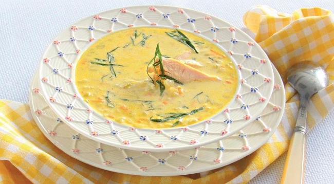 Нежный рисовый суп с курицей и базиликом - «Первое блюдо»