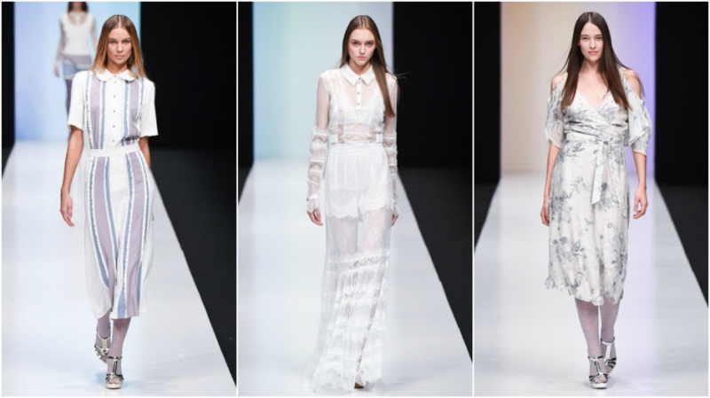 Кожаные передники на показе Vanushina - «Мода»