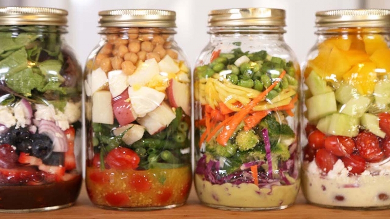 4 Salad-In-A-Jar Recipes  - «Видео советы»