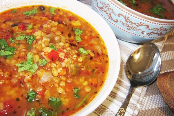 Турецкий чечевичный суп на курином бульоне - «Первое блюдо»