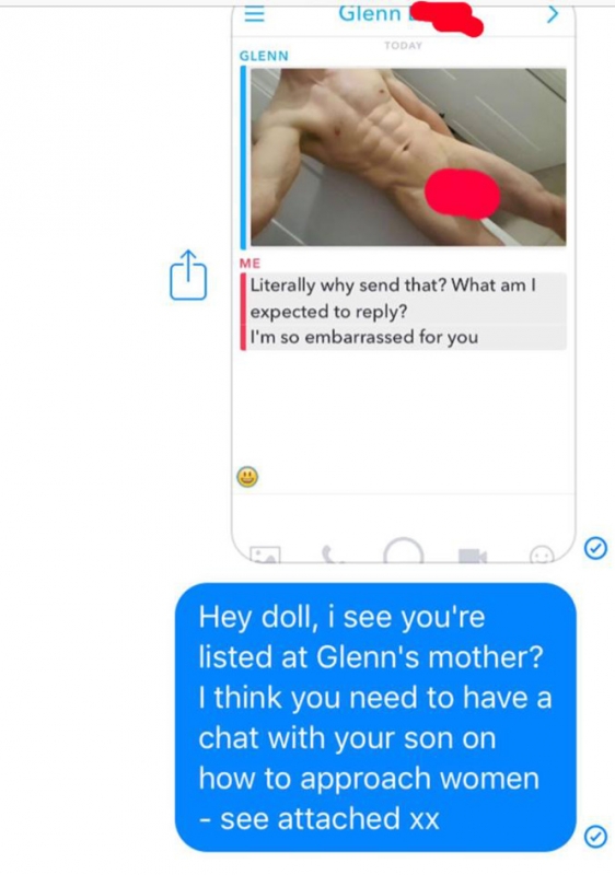 Парень послал незнакомке фото своего пениса, а она переслала это фото его маме!