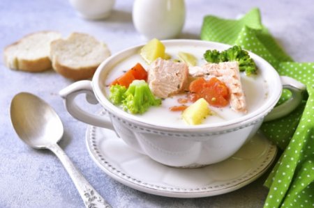 Рыбный суп со сливками и овощами - «Первое блюдо»