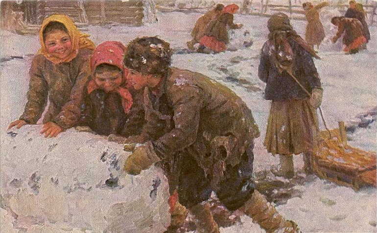 Шедевры русской живописи о зиме и детях - «Я и Дети»