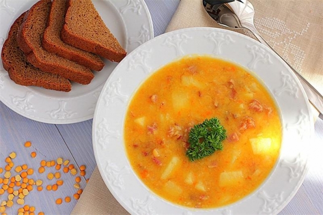 Гороховый суп с копченостями без замачивания гороха - «Первое блюдо»