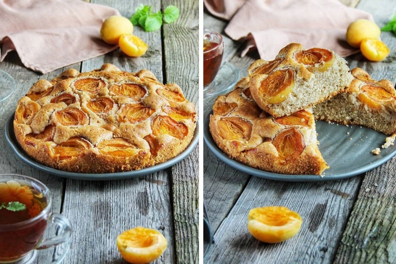 Настоящее наслаждение: пышный пирог с корицей и абрикосами - «Я и Кухня»