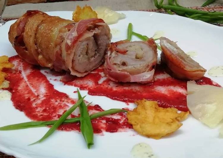 Свинина фаршированная сыром и ананасами - «Второе блюдо»