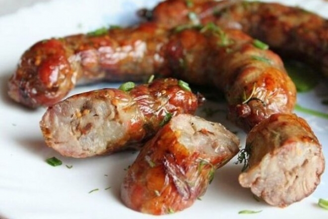 Куриные домашние колбаски с шампиньонами - «Второе блюдо»
