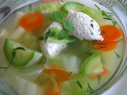 Овощной суп с куриными клецками - «Первое блюдо»