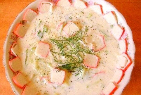 Суп с крабовыми палочками на кефире - «Первое блюдо»